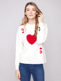 Jacquard Plush Knit Crew Neck Sweater - Queen