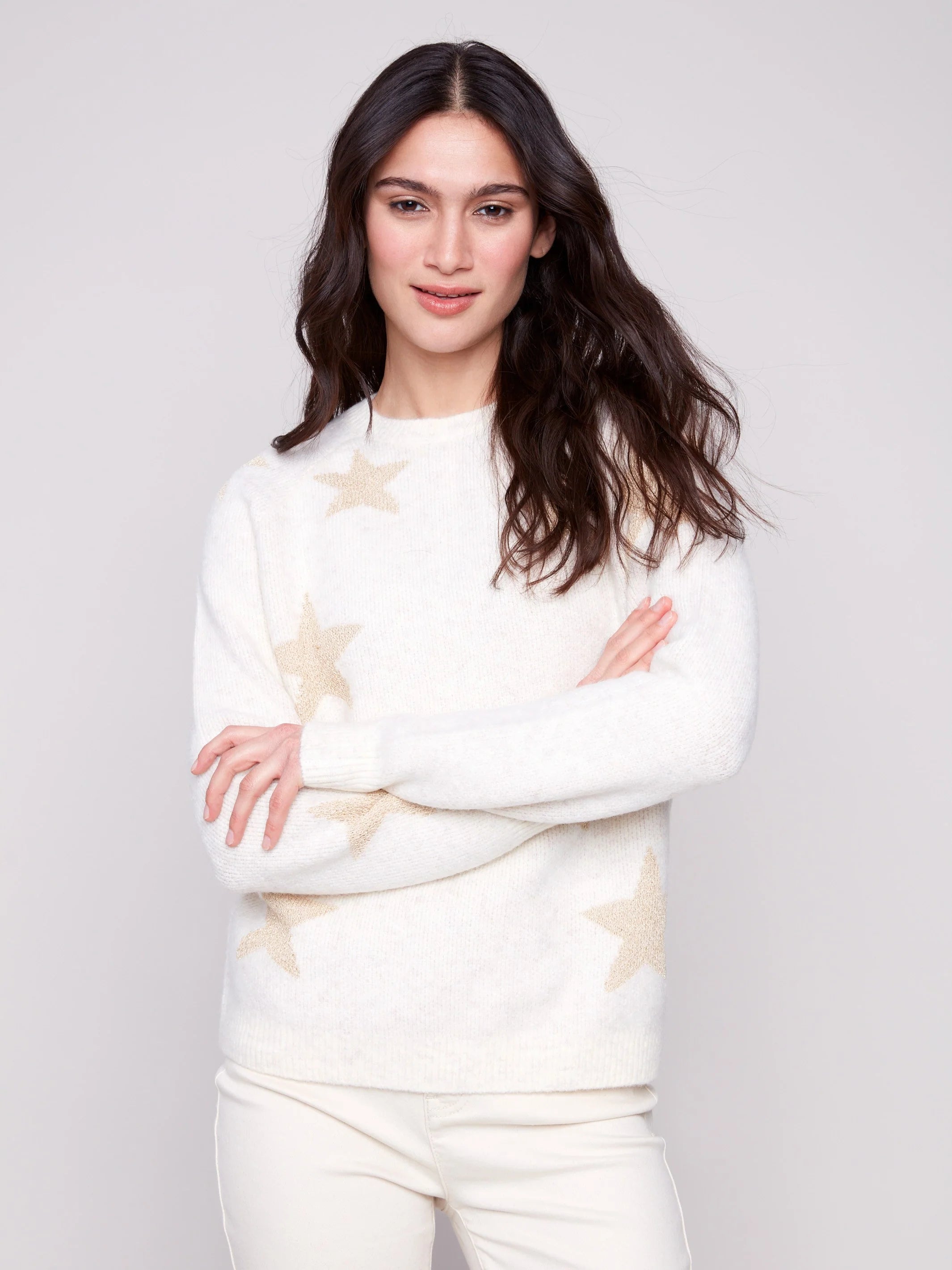 Star Jacquard Lurex Sweater - Stars