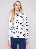 Reversible Mock Neck Sweater - Hearts