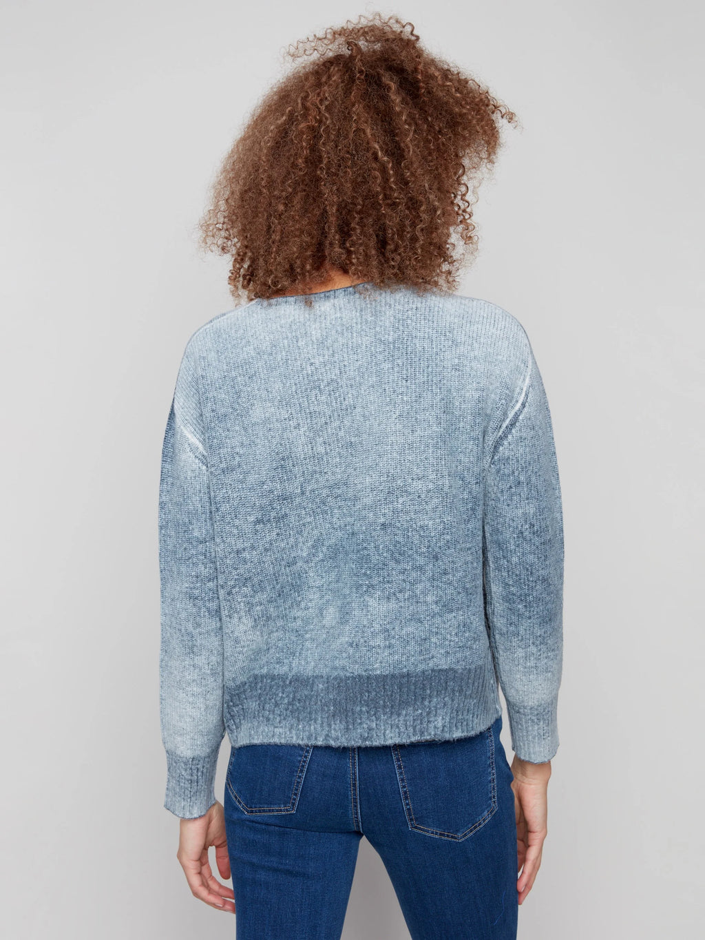 Fancy Stitch Crew Neck Sweater - Denim