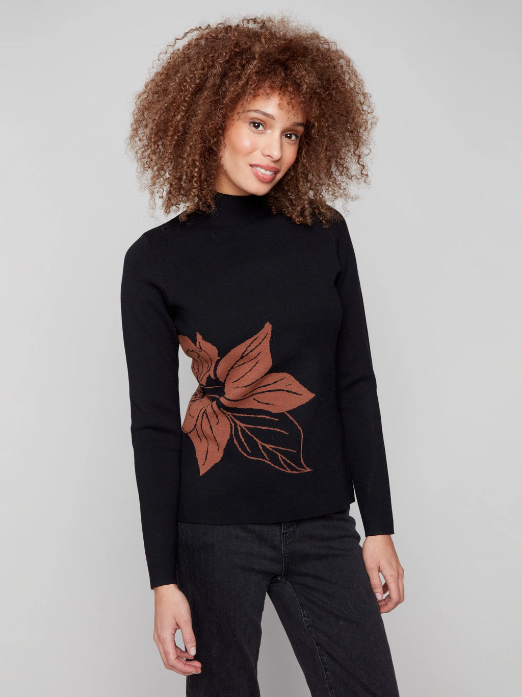 Reversible Mock Neck Sweater - Cacao